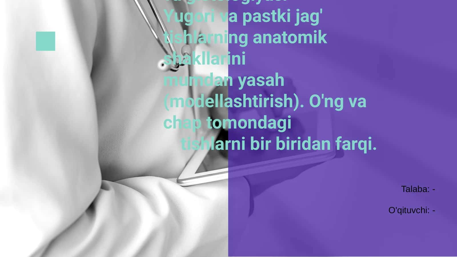 Tishlarning anatomiyasi va gistologiyasi 1