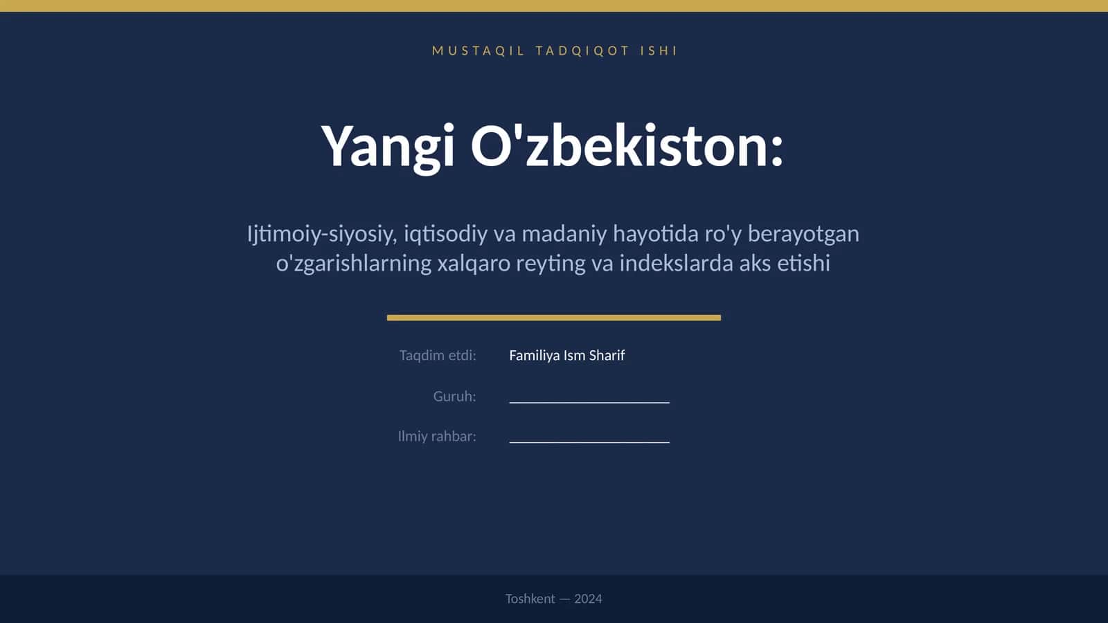 Yangi O'zbekiston: Ijtimoiy-siyosiy, iqtisodiy va madaniy hayotida ro'y berayotgan o'zgarishlarning xalqaro reyting va indekslarda aks etishi 1