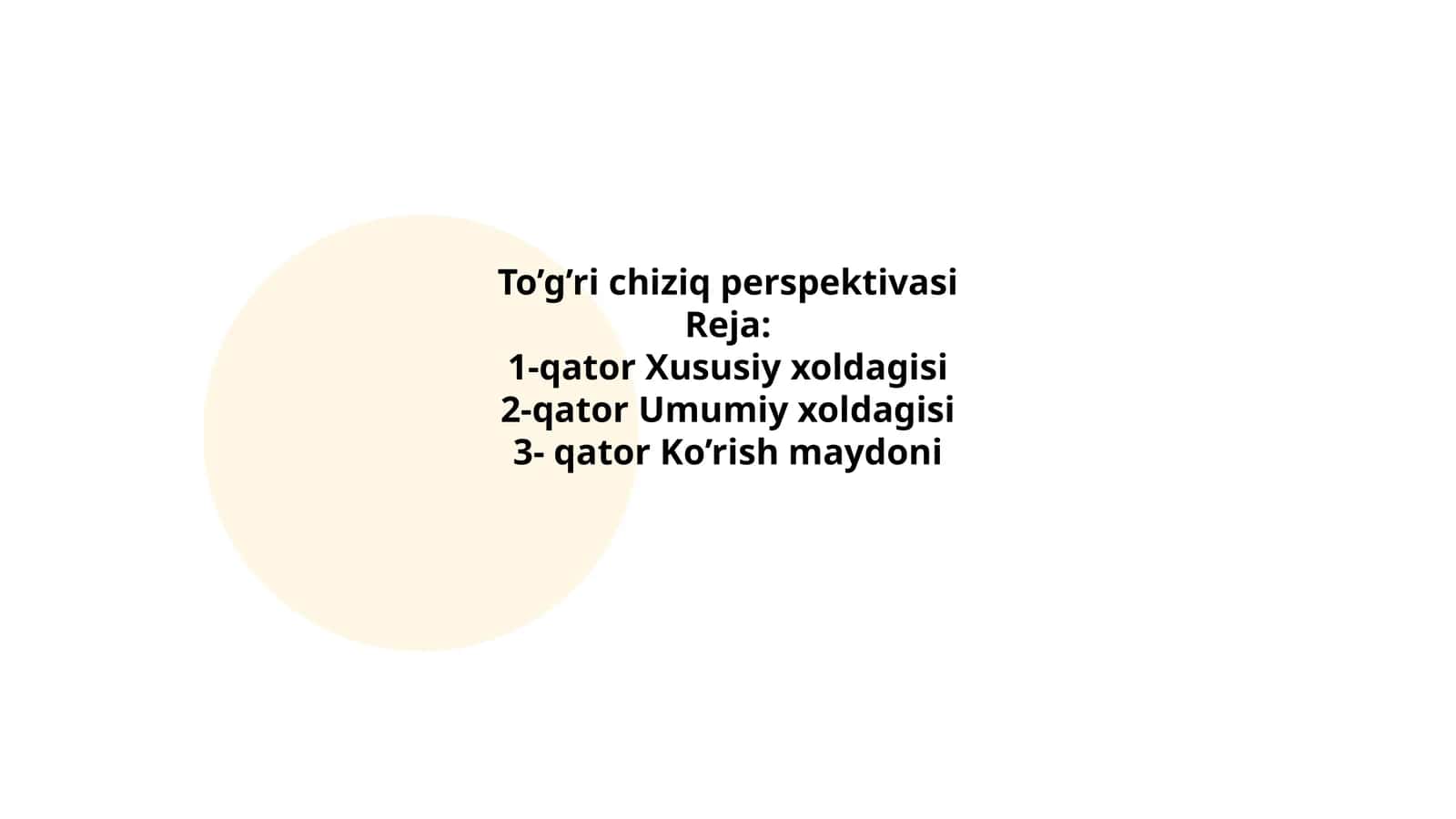 To’g’ri chiziq perspektivasi 1