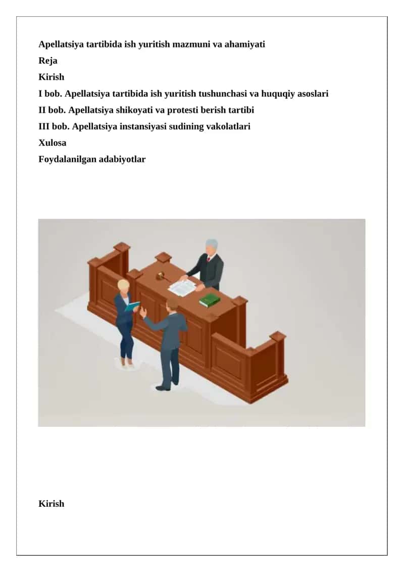 Apellatsiya tartibida ish yuritish mazmuni va ahamiyati 1