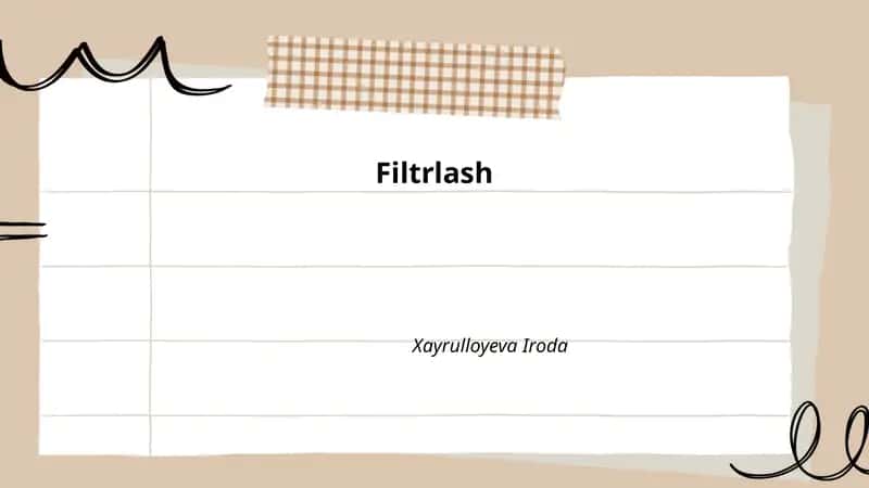 Filtrlash 1