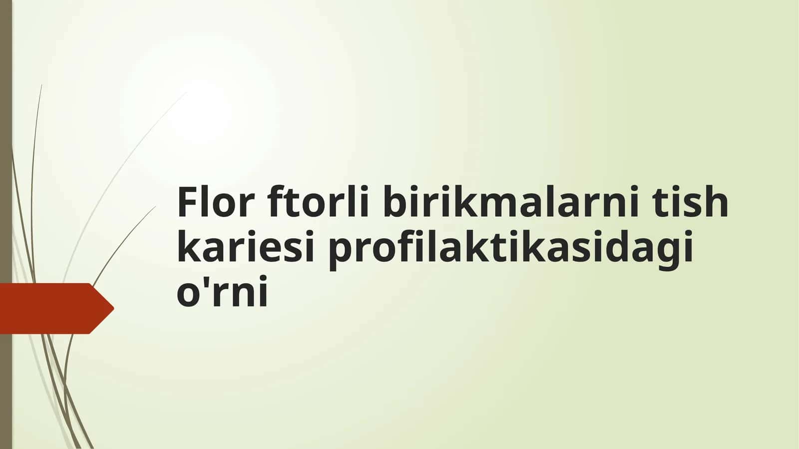 Flor ftorli birikmalarni tish kariesi profilaktikasidagi o'rni 1
