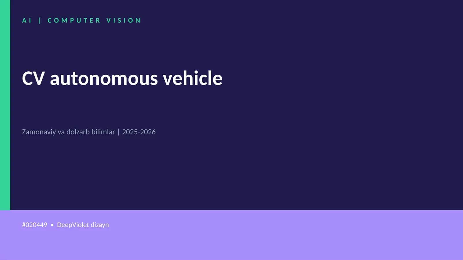 CV autonomous vehicle 1