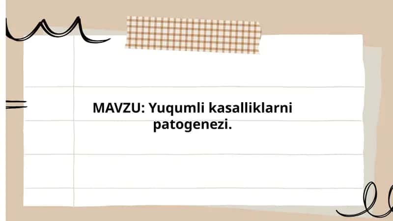 Yuqumli kasalliklarni patogenezi 1