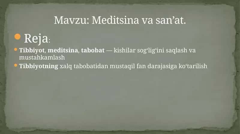 Meditsina va san’at 1
