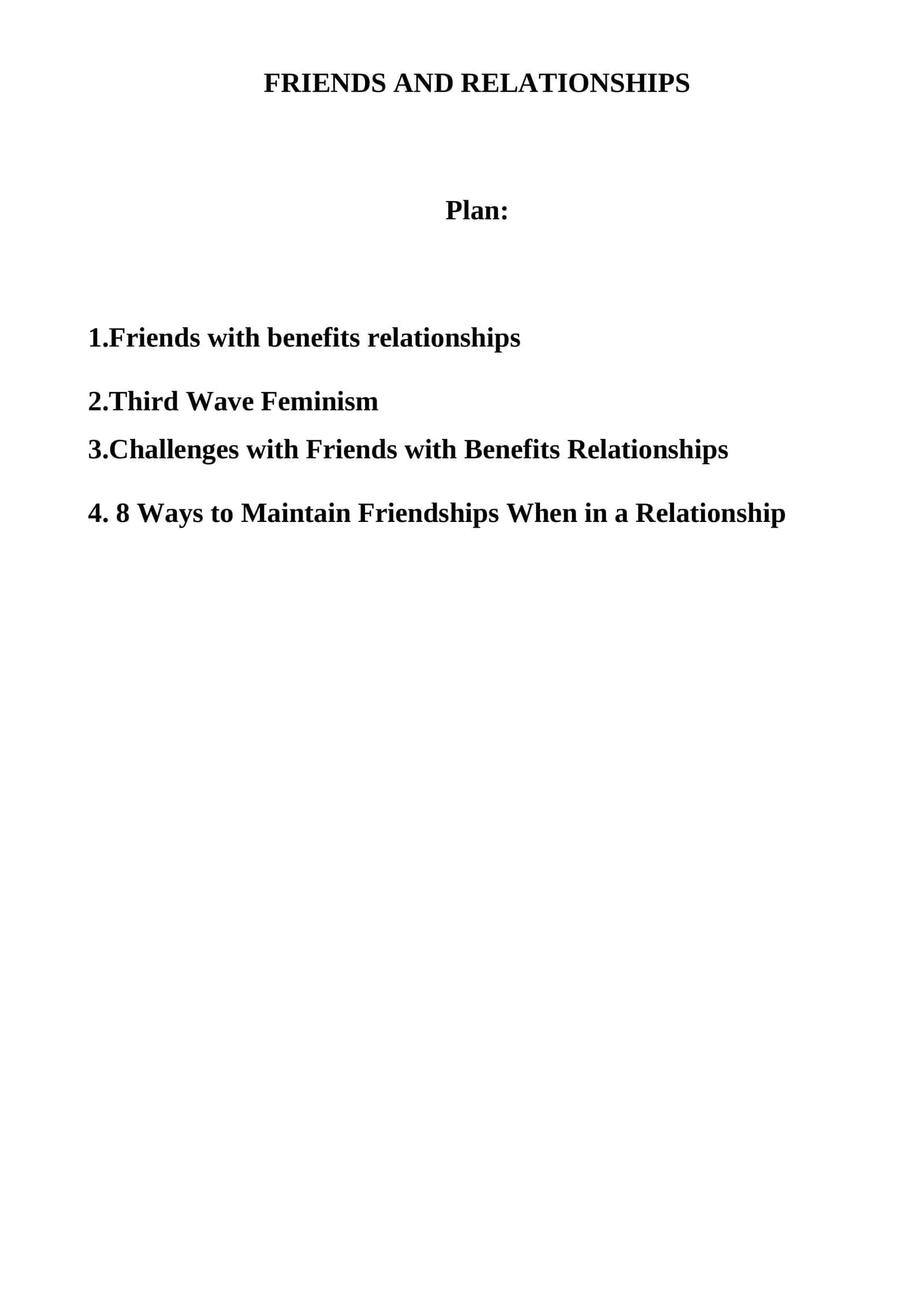 FRIENDS AND RELATIONSHIPS 1