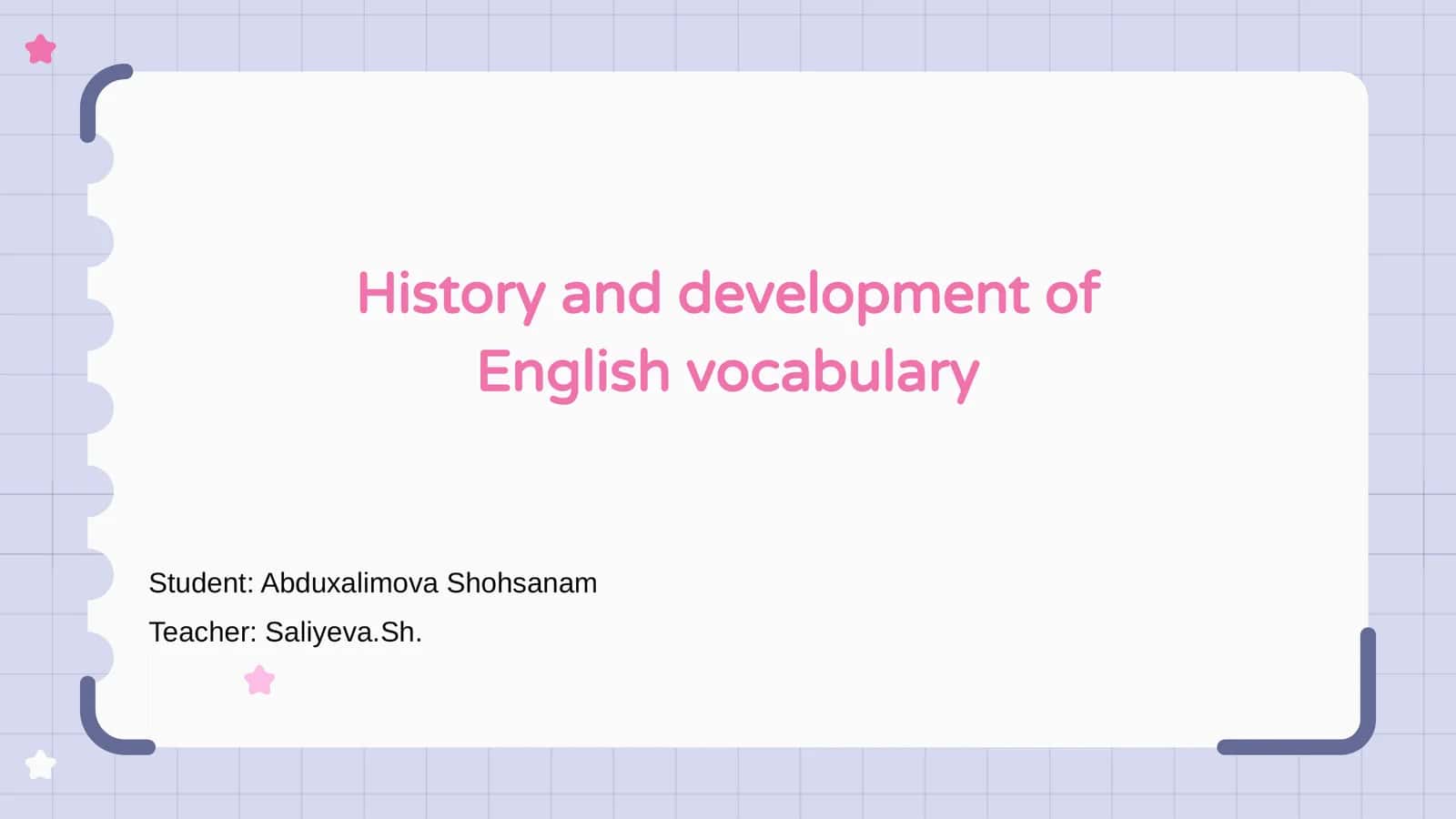 English Vocabulary History and Development 1