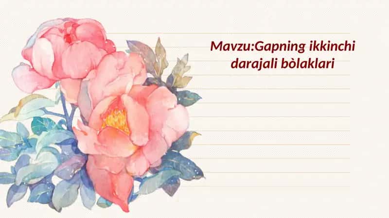 Gapning ikkinchi darajali bo’laklari 1