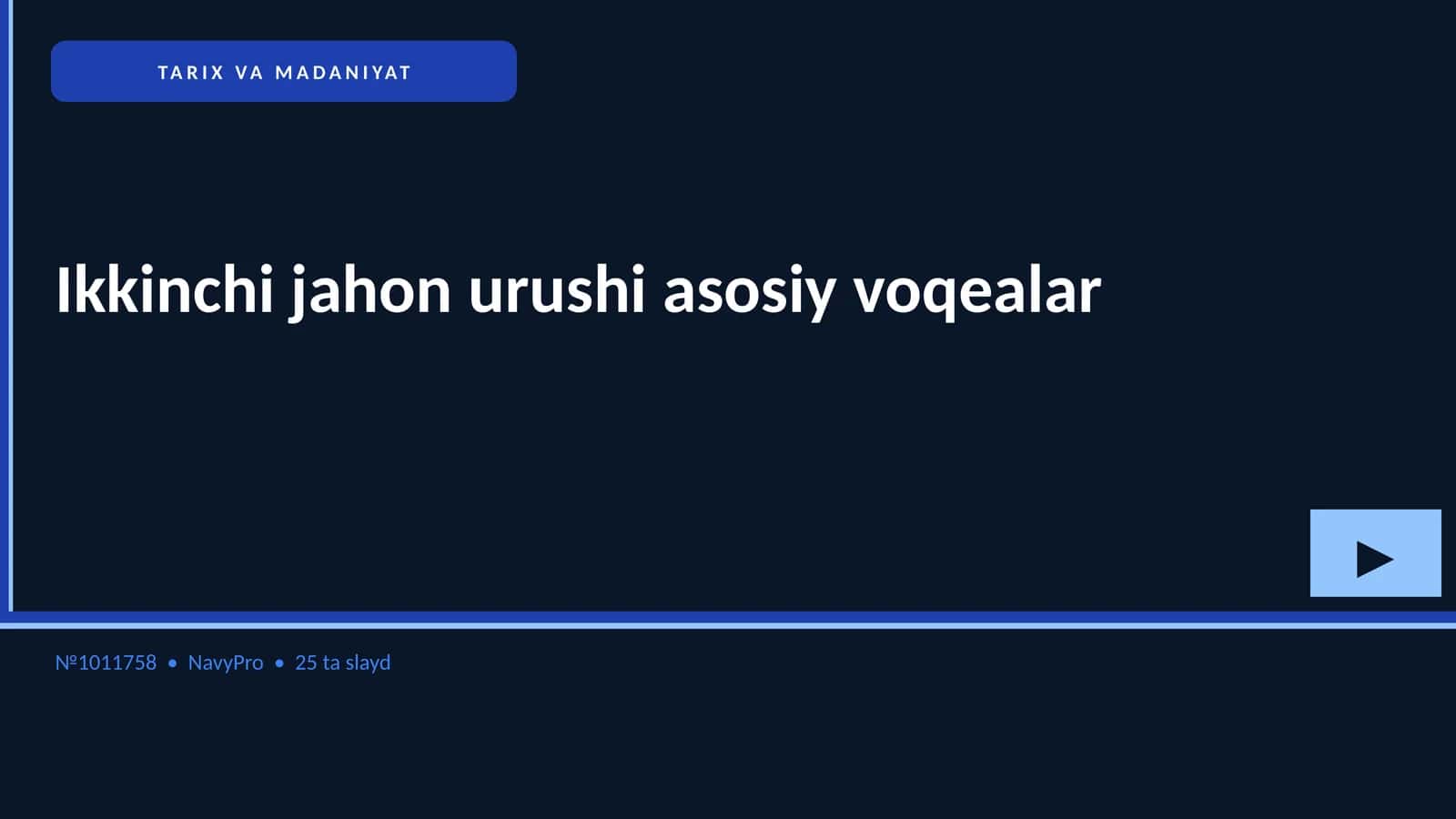 Ikkinchi jahon urushi asosiy voqealar 1