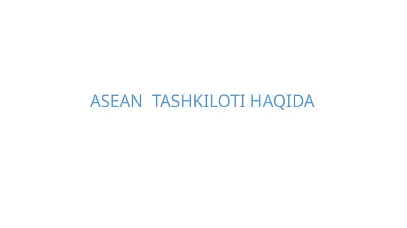 ASEAN tashkiloti . 1