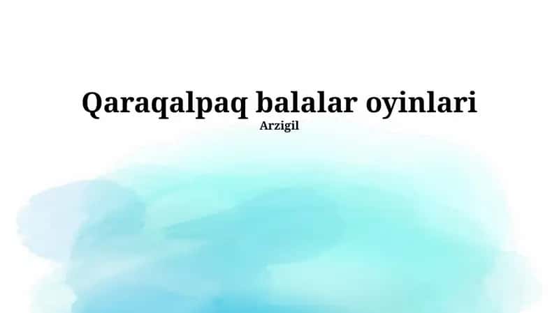 Qaraqalpaq balalar oyinlari 1
