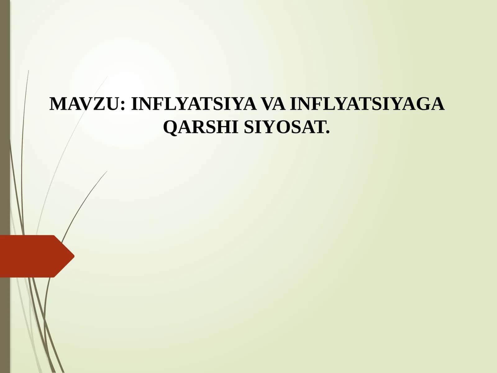 INFLYATSIYA VA INFLYATSIYAGA QARSHI SIYOSAT 1