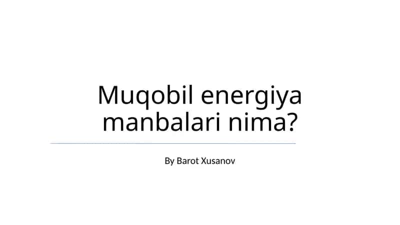 Quyosh energiyasi yechimlari 1