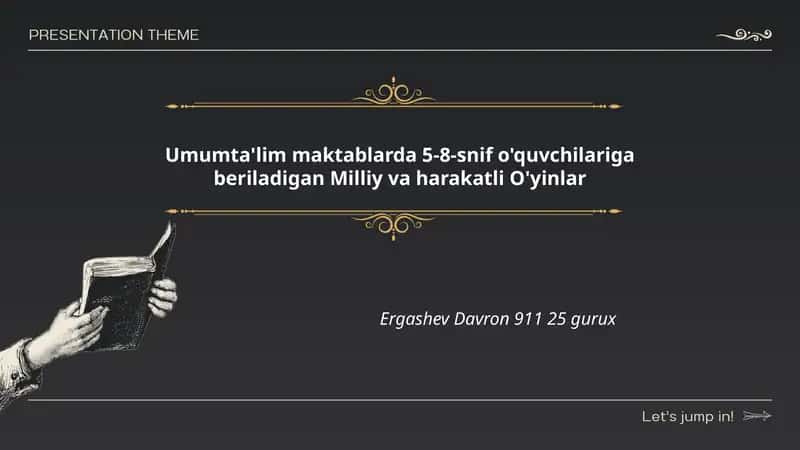 Milliy va harakatli O'yinlar 1
