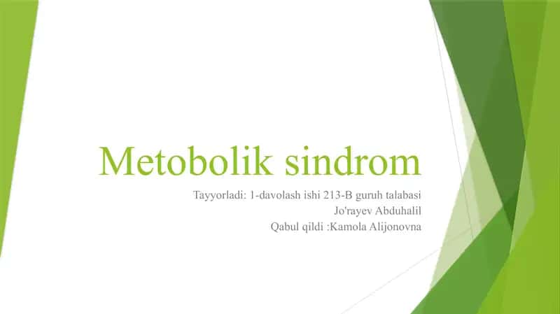 Metobolik sindrom 1