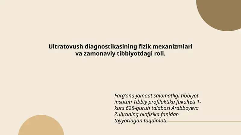 Ultratovush diagnostikasining fizik mexanizmlari va zamonaviy tibbiyotdagi roli 1