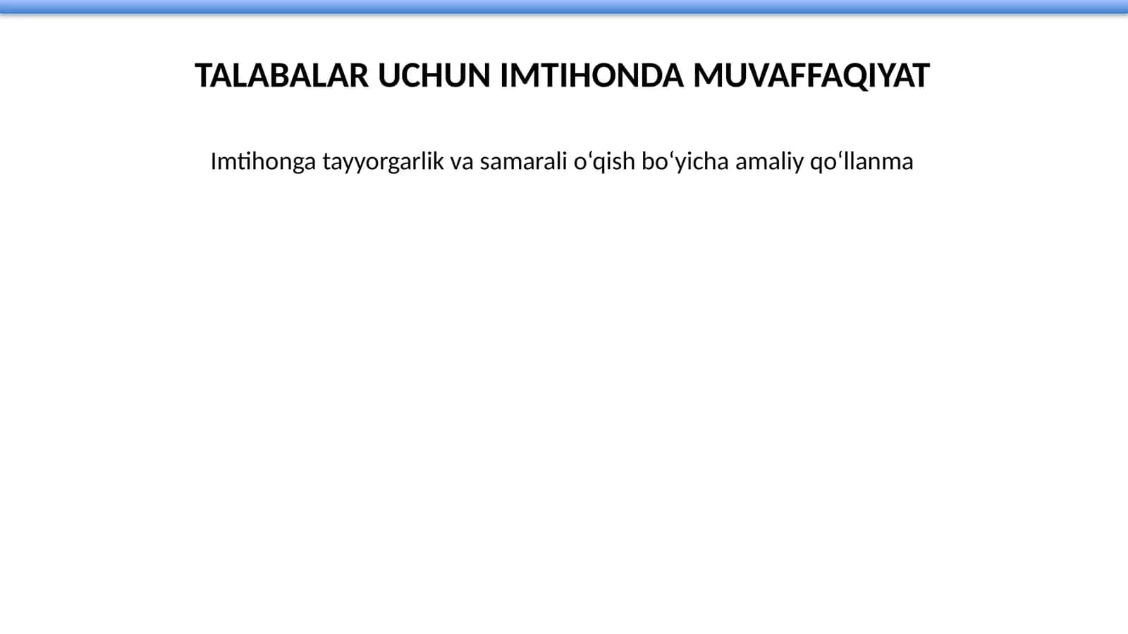 Imtihonda muvaffaqiyat 1