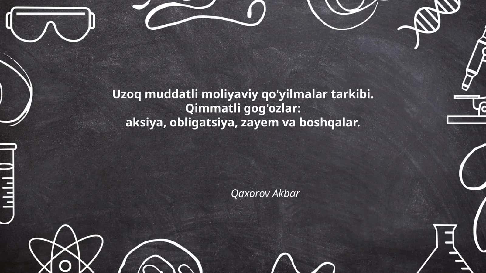 Uzoq muddatli moliyaviy qo'yilmalar tarkibi 1