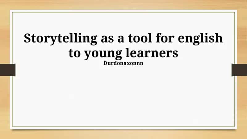 Storytelling for Young Learners 1