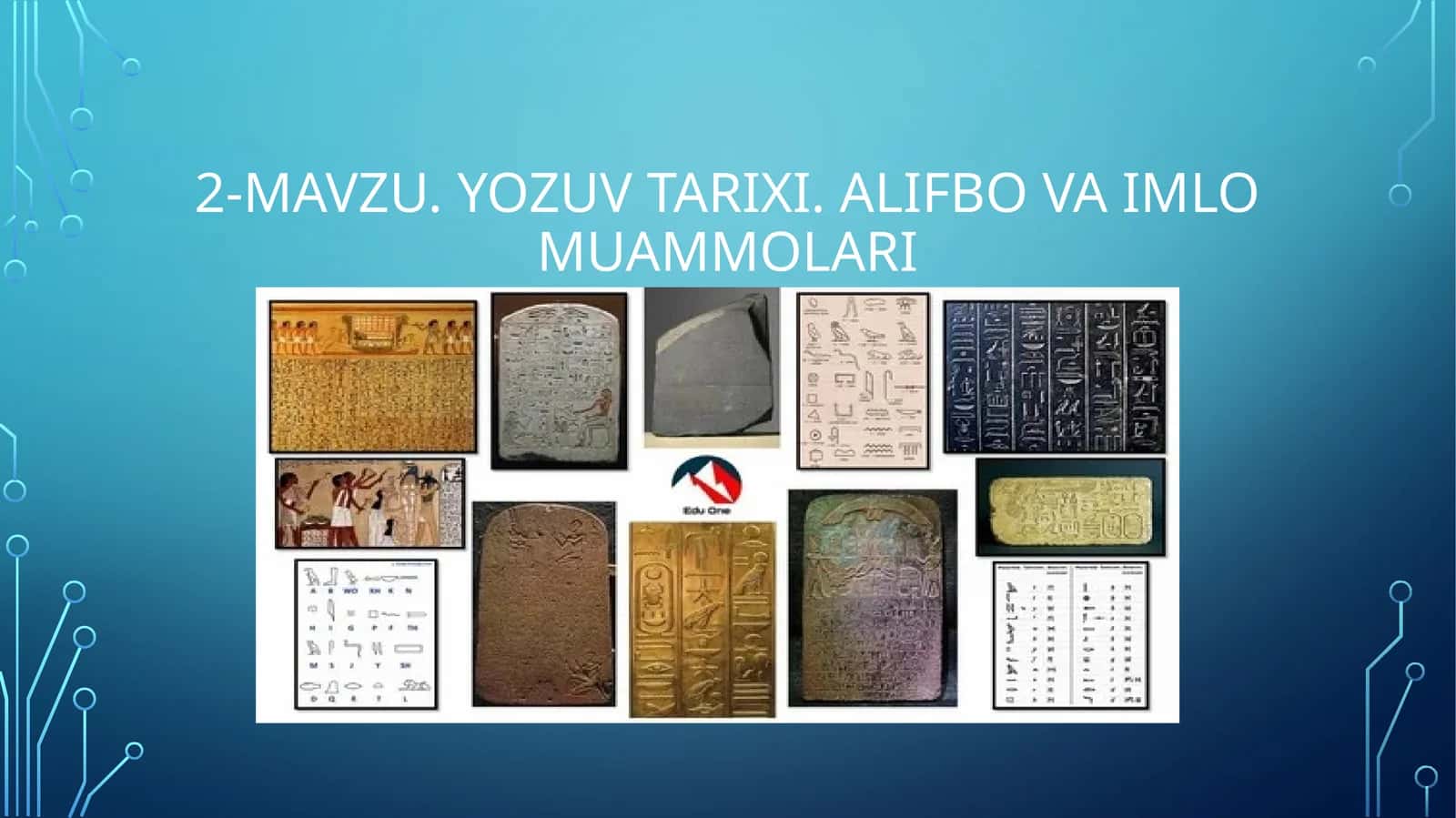 Yozuv tarixi. Alifbo va imlo muammolari 1