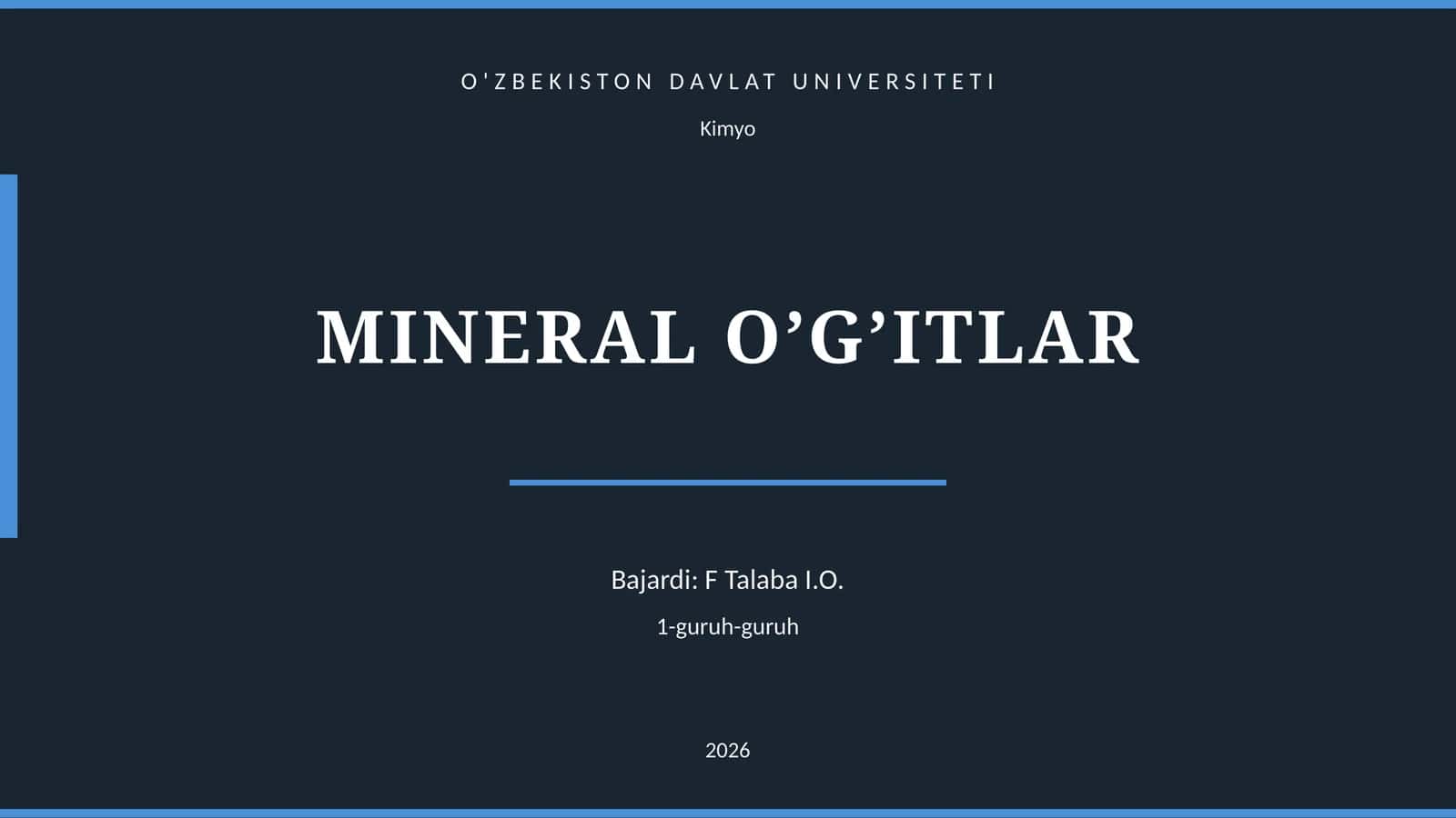 MINERAL O’G’ITLAR 1