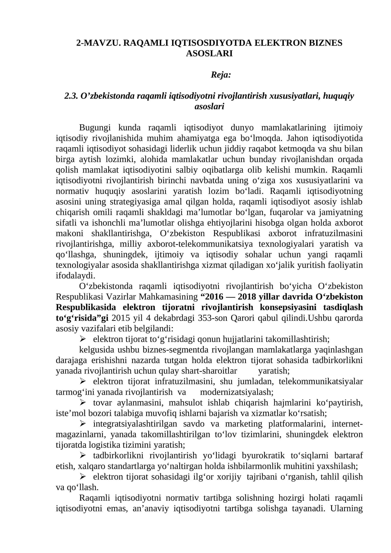 RAQAMLI IQTISOSDIYOTDA ELEKTRON BIZNES ASOSLARI 1