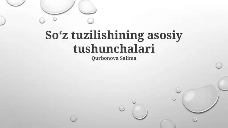 Soʻz tuzilishining asosiy tushunchalari 1