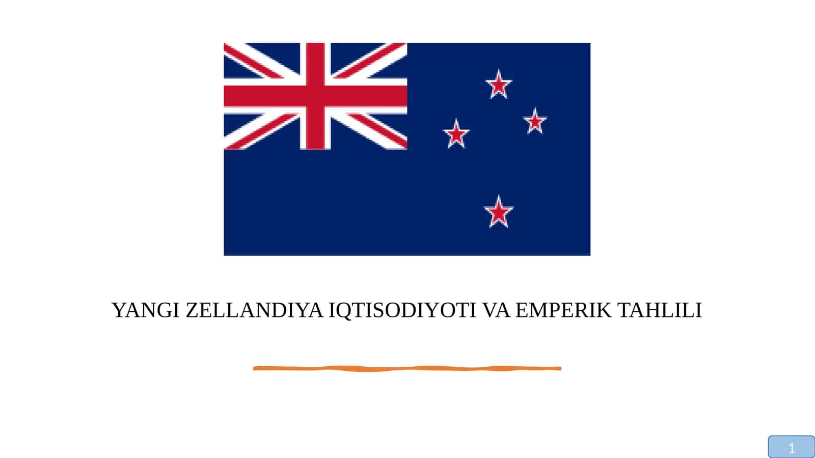 Yangi Zelandiya iqtisodiyoti va emperik tahlili 1