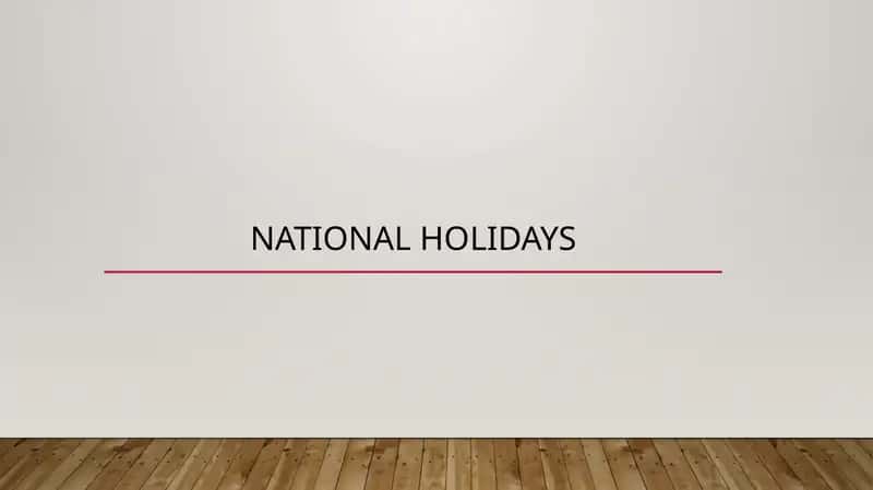 National holidays 1