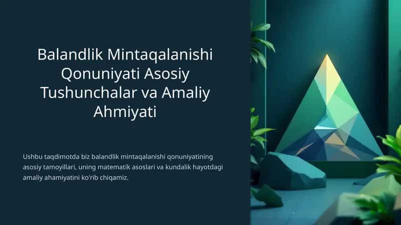Balandlik Mintaqalanishi Qonuniyati Asosiy Tushunchalar va Amaliy Ahmiyati 1