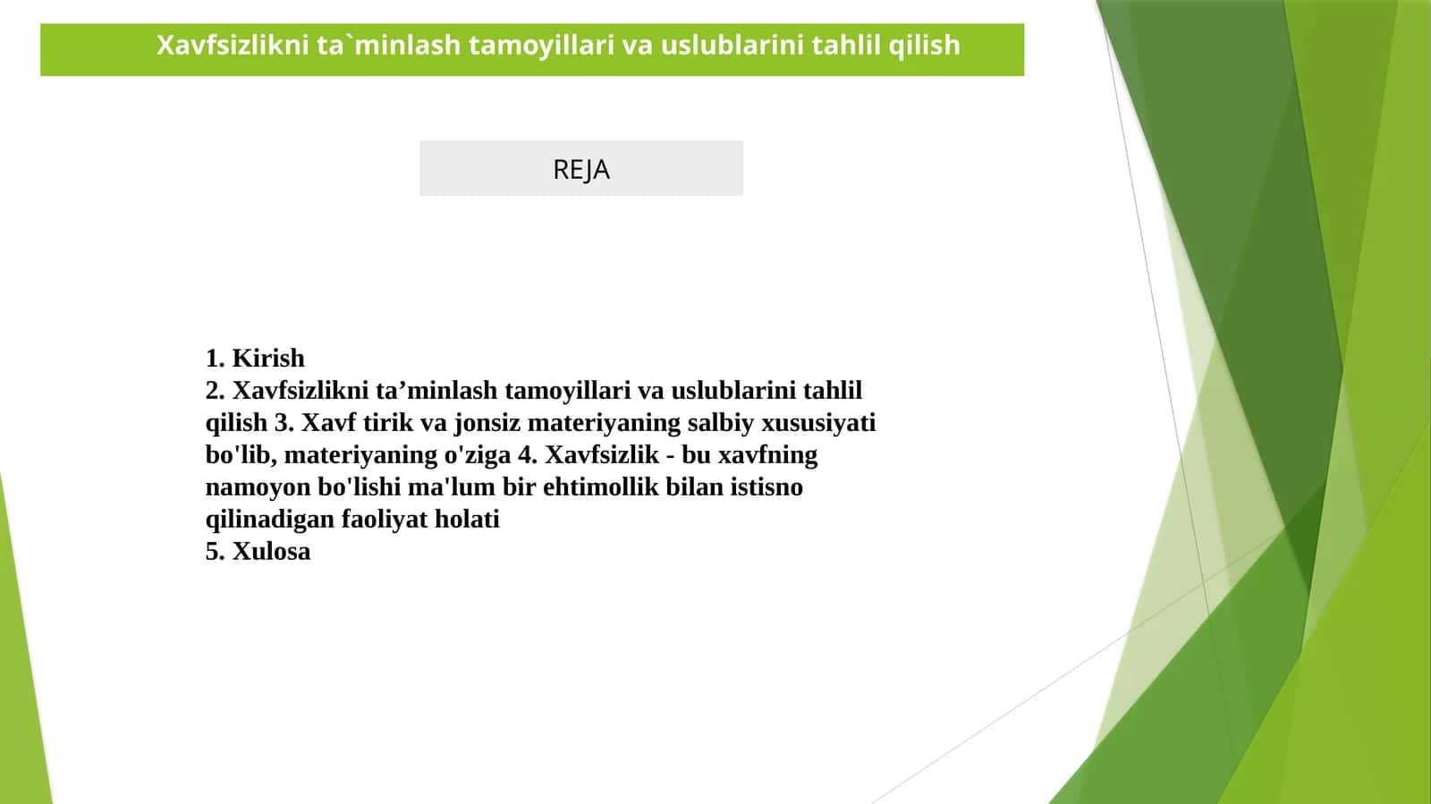 Xavfsizlikni ta`minlash tamoyillari va uslublarini tahlil qilish 1