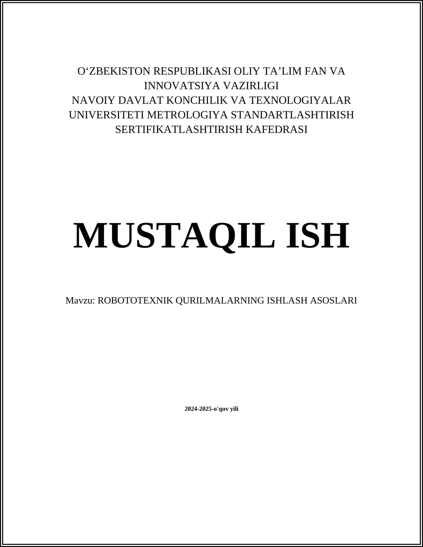 ROBOTOTEXNIK QURILMALARNING ISHLASH ASOSLARI 1