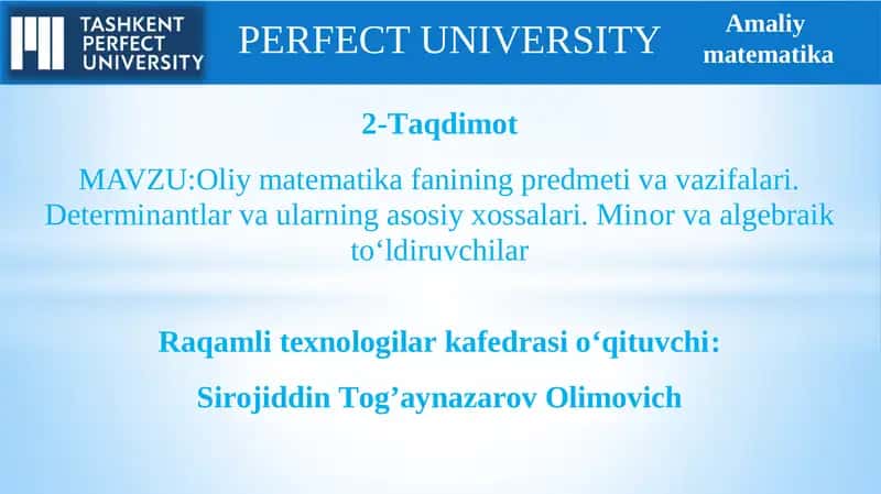 Oliy matematika 1