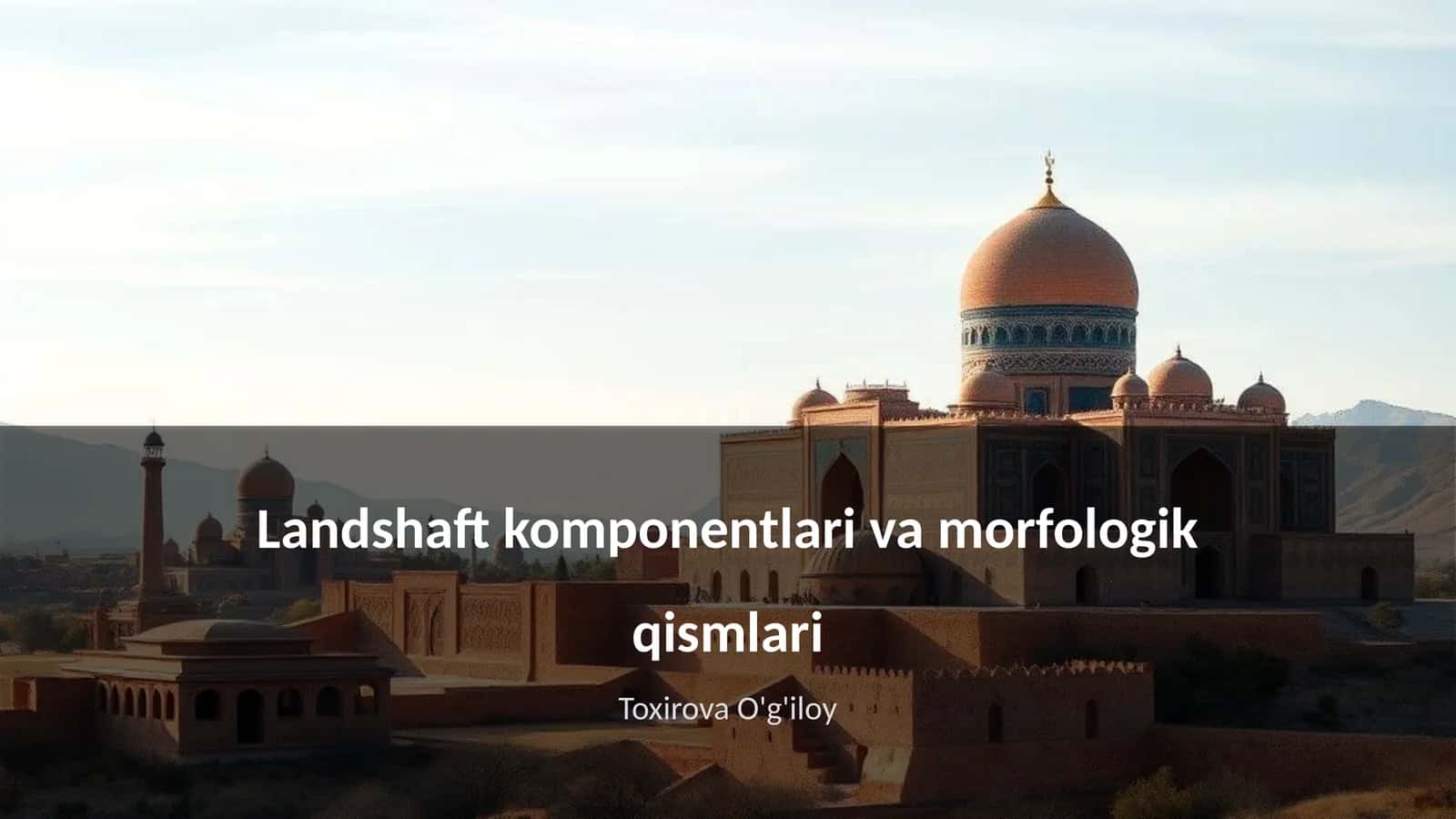 Landshaft komponentlari va morfologik qismlari 1