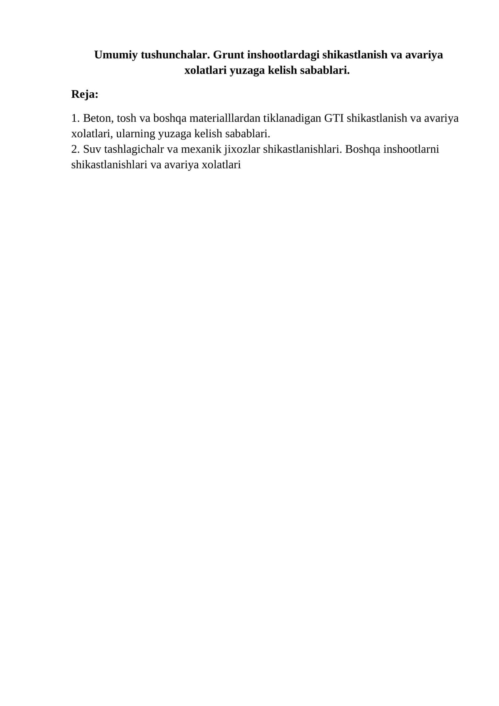 Gidrotexnika inshootlaridan foydalanish 1