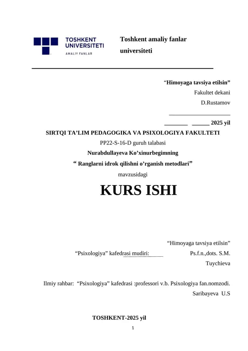 Ranglarni idrok qilishni o’rganish metodlari 1