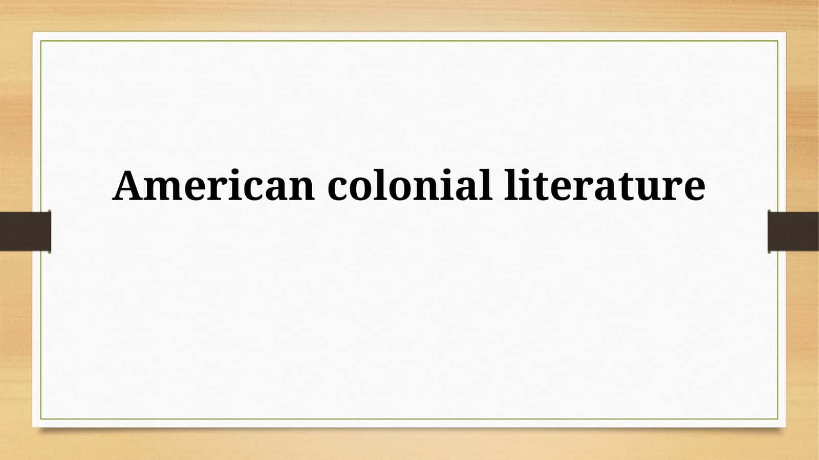 American colonial literature 1