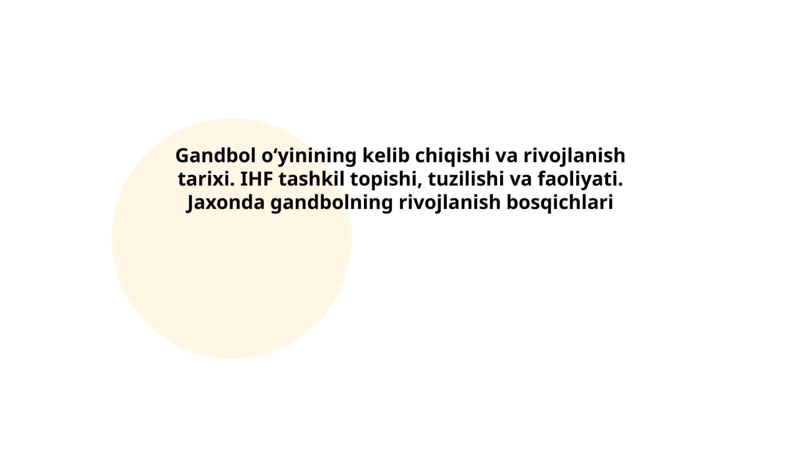 Gandbol O'yinining Kelib Chiqishi va Rivojlanish Tarixi 1