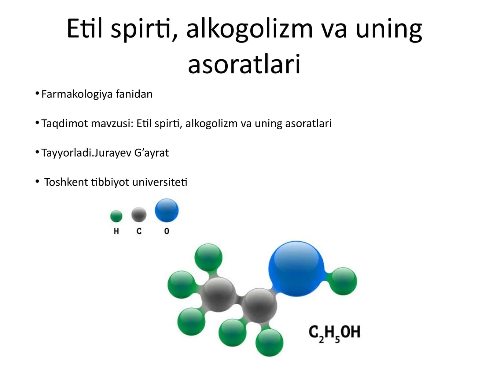 Etil spirti, alkogolizm va uning asoratlari 1