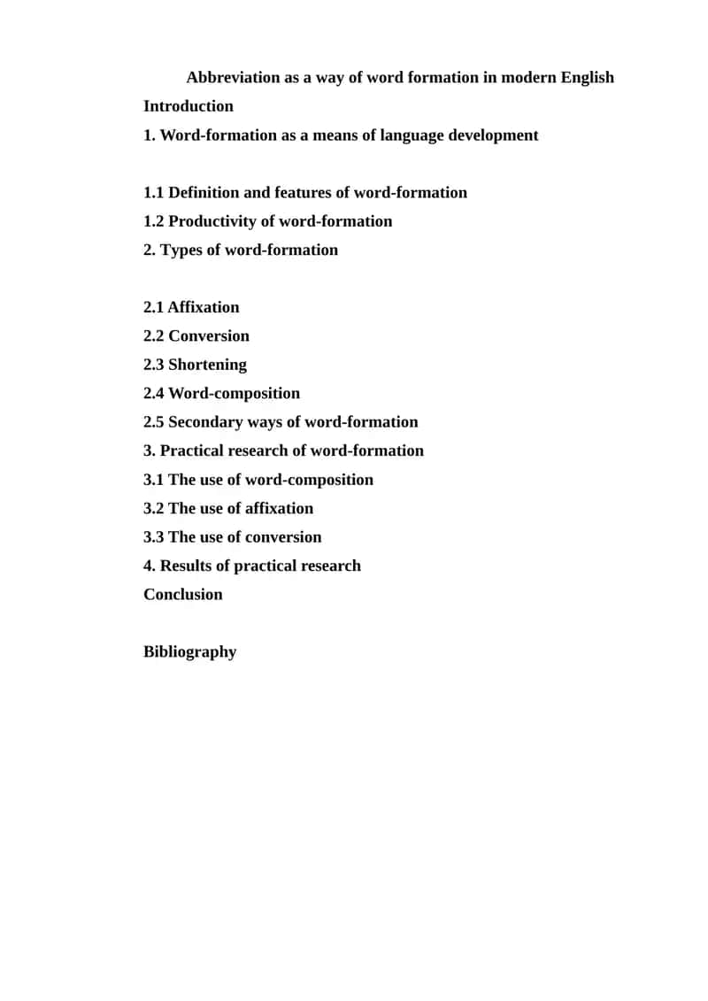 Abbreviation as a way of word formation in modern English 1