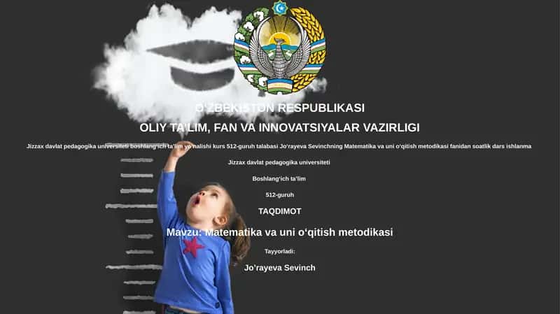 Matematika va uni oʻqitish metodikasi 1