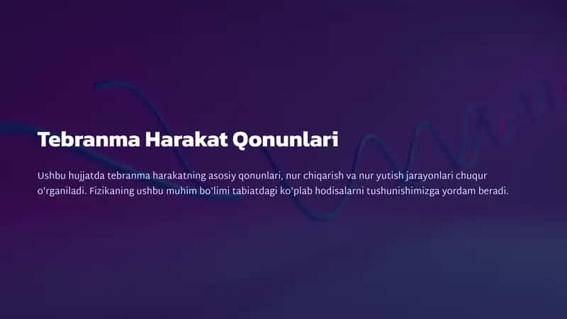 Tebranma Harakat Qonunlari 1