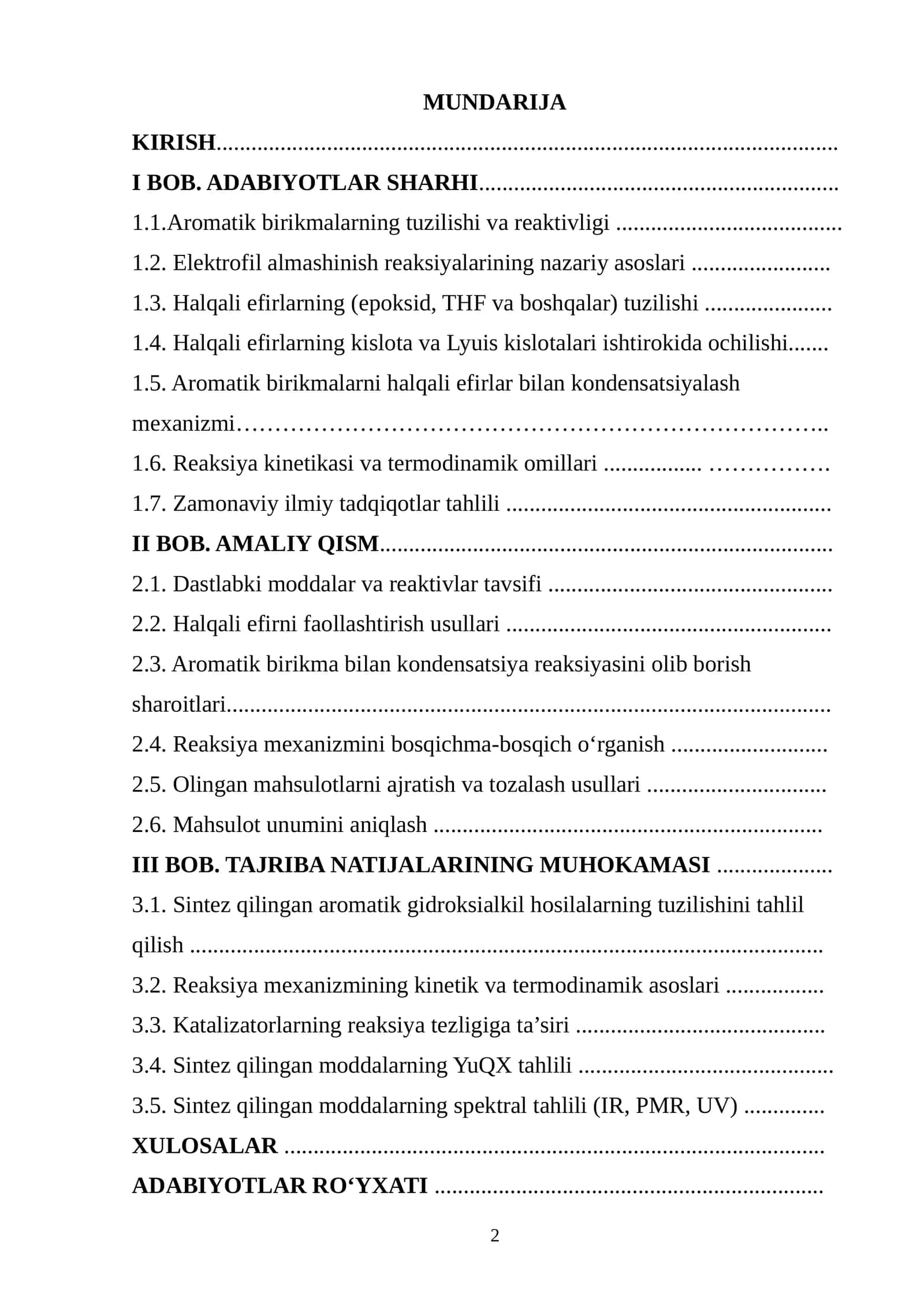 Aromatik birikmalarni halqali efirlar bilan kondensatsiyalash 1