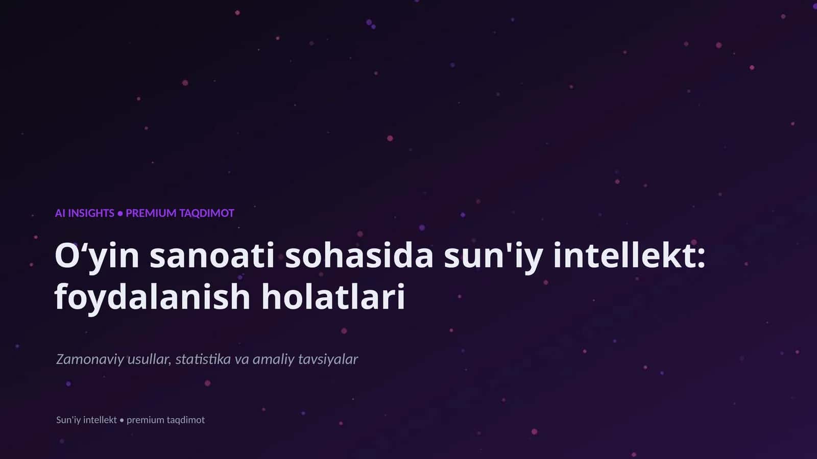 Sun'iy Intellekt - Premium Taqdimot 1