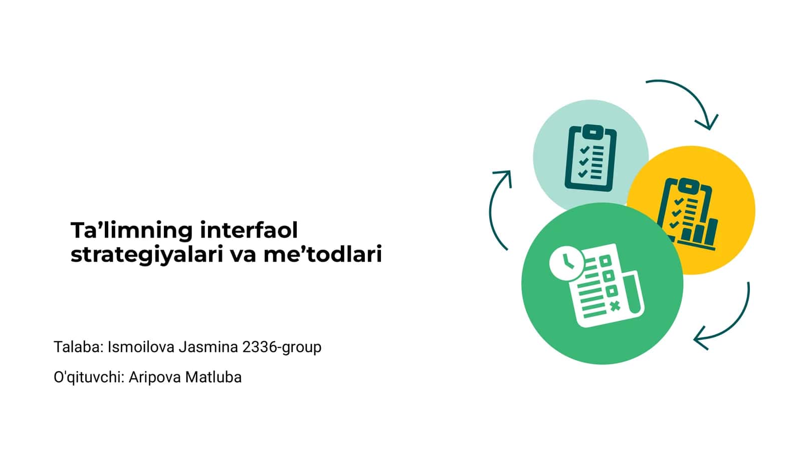 Ta’limning interfaol strategiyalari va me’todlari 1