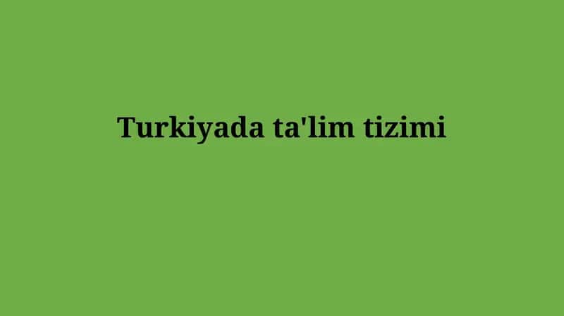 Turkiya ta'lim tizimi 1