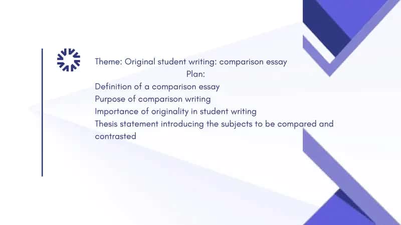 Original student writing: comparison essay 1