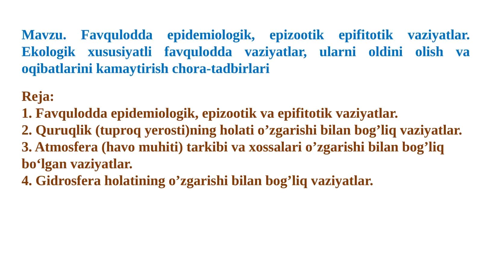 Favquloddagi epidemiologik, epizootik va epifitotik vaziyatlar 1