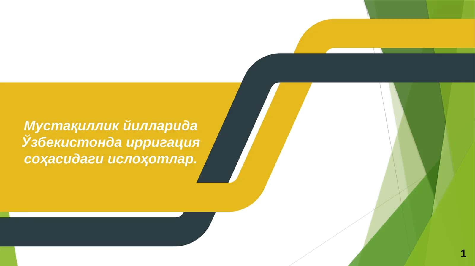 Мустақиллик йилларида Ўзбекистонда ирригация соҳасидаги ислоҳотлар 1