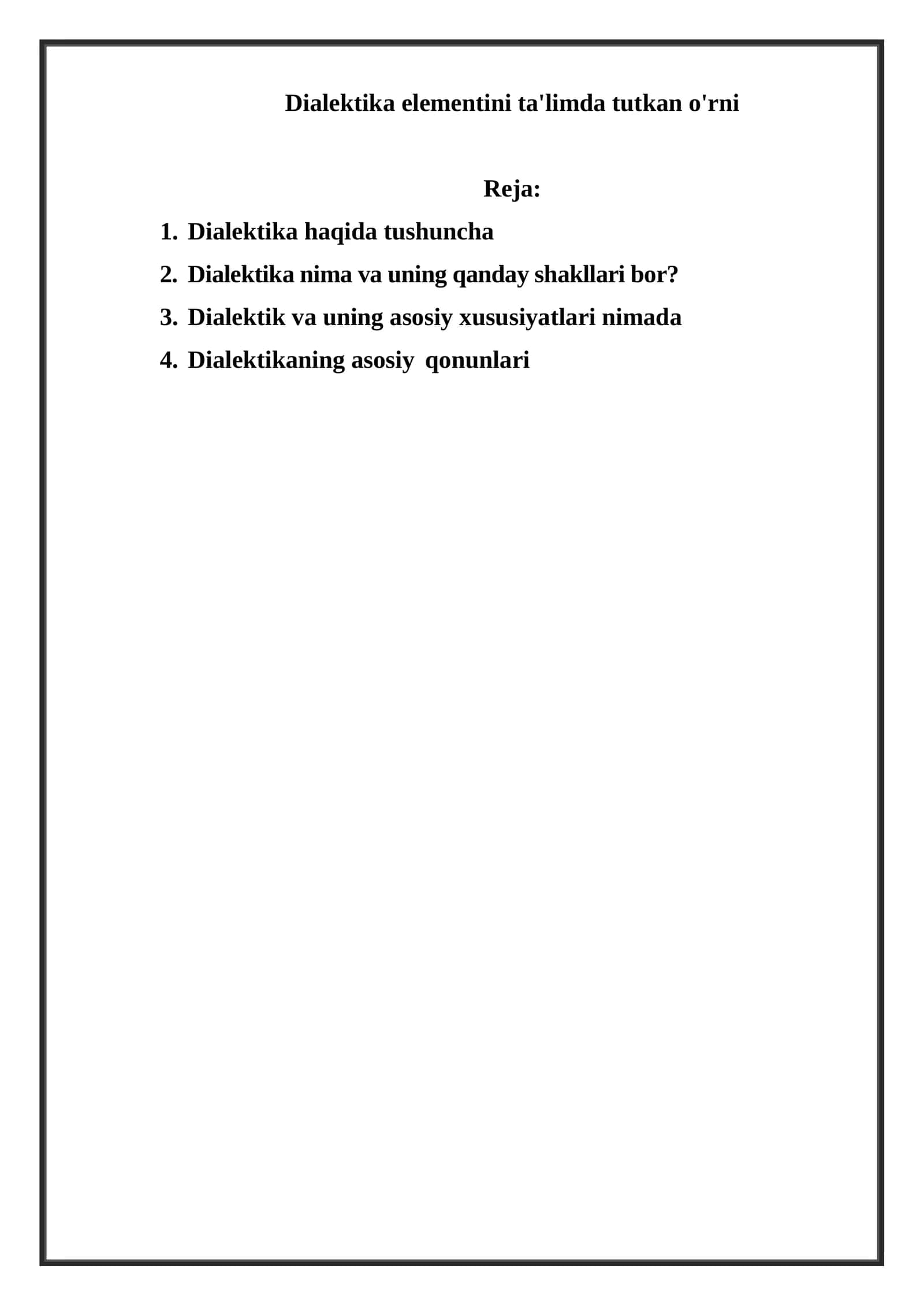 Dialektika elementini ta'limda tutkan o'rni 1